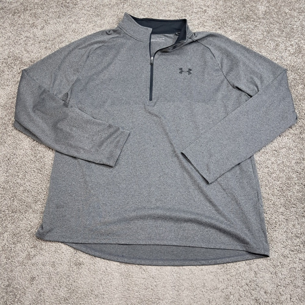 Under Armour Mens HeatGear‎ Tech 2.0 1/4 Zip Pullover Gray XL 1328495